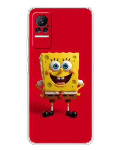 Чохол для Xiaomi Civi з картинкою «Спанч Боб на червоному»