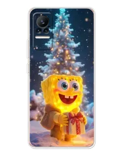 Чохол для Xiaomi Civi з картинкою «Різдвяний Спанч Боб»