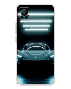 Чохол для Xiaomi Civi з картинкою «Tesla в неоні»