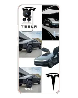 Чохол для Xiaomi Civi з картинкою «Колаж Cybertruck Tesla»