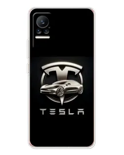 Чохол для Xiaomi Civi з картинкою «Tesla — срібне авто»