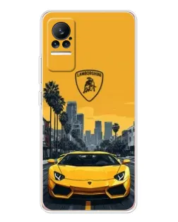 Чохол для Xiaomi Civi з картинкою «Жовтий Lamborghini місто»