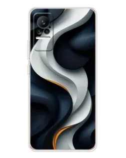 Чехол для Xiaomi Civi с картинкой «Объемные черно-белые ленты» Чехол для Xiaomi Civi с картинкой «Объемные черно-белые ленты»