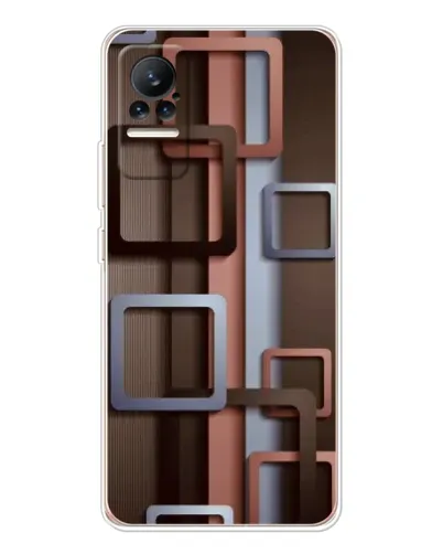 Чохол для Xiaomi Civi з картинкою «Коричневі об'ємні квадрати» Чохол для Xiaomi Civi з картинкою «Коричневі об'ємні квадрати»