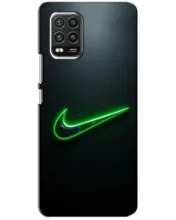 Чехол для Xiaomi Mi 10 Lite с картинкой «Неоновый контур Nike»