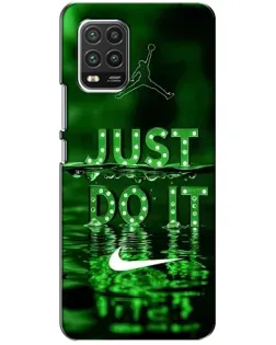 Чехол для Xiaomi Mi 10 Lite с картинкой «Зеленый неоновый Nike»