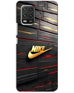 Чехол для Xiaomi Mi 10 Lite с картинкой «Золотой Nike на металле»