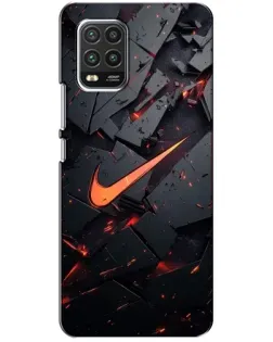 Чехол для Xiaomi Mi 10 Lite с картинкой «Nike — эффект разломов»