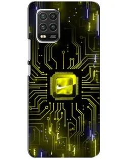 Чехол для Xiaomi Mi 10 Lite с картинкой «Nike — золотая искра»