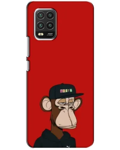 Чехол для Xiaomi Mi 10 Lite с картинкой «Bored Ape — красный фон» Чехол для Xiaomi Mi 10 Lite с картинкой «Bored Ape — красный фон»