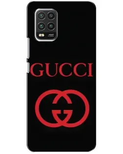 Чехол для Xiaomi Mi 10 Lite с картинкой «Gucci — красный логотип»
