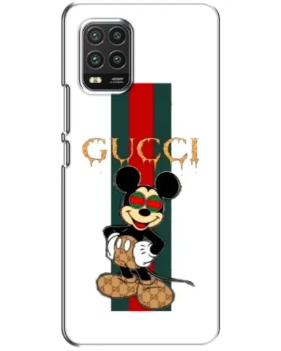 Чехол для Xiaomi Mi 10 Lite с картинкой «Микки Маус Gucci — полосы»