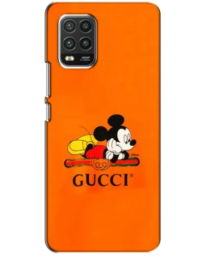 Чехол для Xiaomi Mi 10 Lite с картинкой «Микки Маус Gucci — оранж»