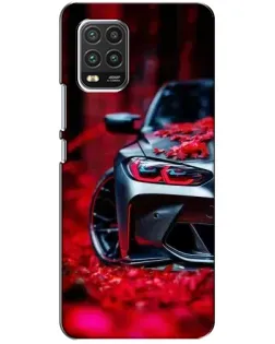 Чехол для Xiaomi Mi 10 Lite с картинкой «Спортивная BMW и цветы»