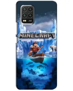 Чехол для Xiaomi Mi 10 Lite с картинкой «Minecraft ледяной мир»