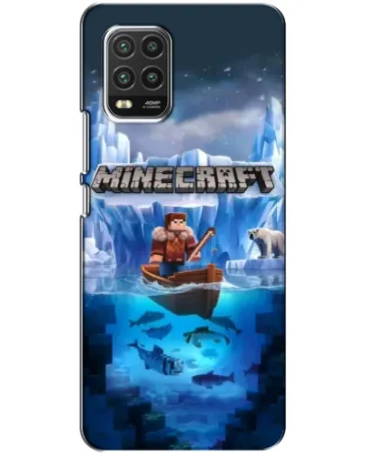Чехол для Xiaomi Mi 10 Lite с картинкой «Minecraft ледяной мир»