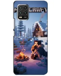 Чехол для Xiaomi Mi 10 Lite с картинкой «Зимний Minecraft»