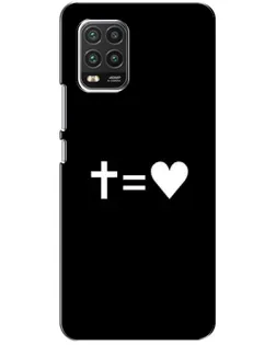 Чехол для Xiaomi Mi 10 Lite с картинкой «Крест и Сердце»
