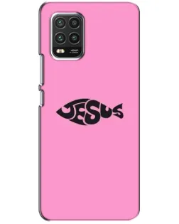 Чехол для Xiaomi Mi 10 Lite с картинкой «Розовый символ  Jesus»