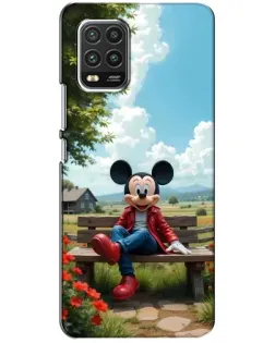 Чехол для Xiaomi Mi 10 Lite с картинкой «Микки на скамейке»