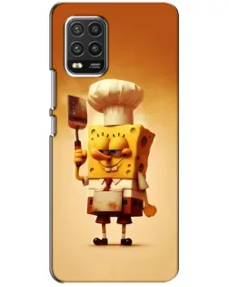 Чехол для Xiaomi Mi 10 Lite с картинкой «Губка Боб повар»