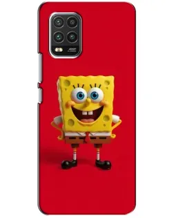 Чехол для Xiaomi Mi 10 Lite с картинкой «Спанч Боб на красном»
