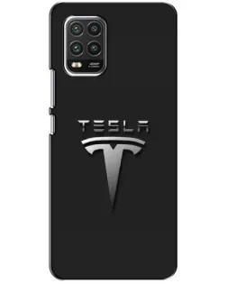 Чехол для Xiaomi Mi 10 Lite с картинкой «Стальной логотип Tesla»