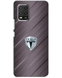 Чехол для Xiaomi Mi 10 Lite с картинкой «Металлическая текстура Tesla»