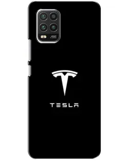 Чехол для Xiaomi Mi 10 Lite с картинкой «Tesla White Logo»
