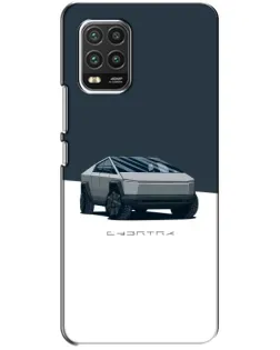 Чехол для Xiaomi Mi 10 Lite с картинкой «Серебристый Cybertruck Tesla»