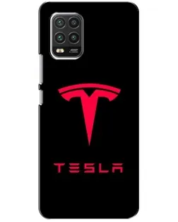 Чехол для Xiaomi Mi 10 Lite с картинкой «Tesla Red Logo»