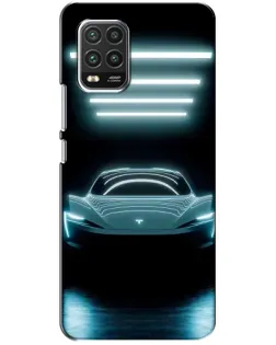 Чехол для Xiaomi Mi 10 Lite с картинкой «Tesla в неоне»