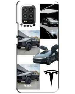 Чехол для Xiaomi Mi 10 Lite с картинкой «Коллаж Cybertruck Tesla»