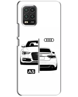 Чехол для Xiaomi Mi 10 Lite с картинкой «Audi — контрастный дизайн»