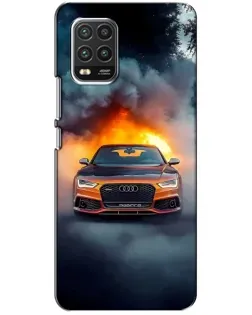 Чехол для Xiaomi Mi 10 Lite с картинкой «Audi в огненном дыму»
