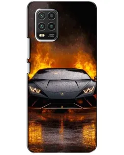 Чехол для Xiaomi Mi 10 Lite с картинкой «Lamborghini в огне»