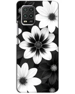 Чехол для Xiaomi Mi 10 Lite с картинкой «Монохромные астры» Чехол для Xiaomi Mi 10 Lite с картинкой «Монохромные астры»