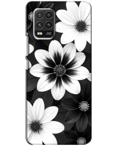 Чехол для Xiaomi Mi 10 Lite с картинкой «Монохромные астры» Чехол для Xiaomi Mi 10 Lite с картинкой «Монохромные астры»