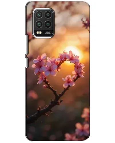 Чехол для Xiaomi Mi 10 Lite с картинкой «Розовый цвет сердце на фоне заката» Чехол для Xiaomi Mi 10 Lite с картинкой «Розовый цвет сердце на фоне заката»