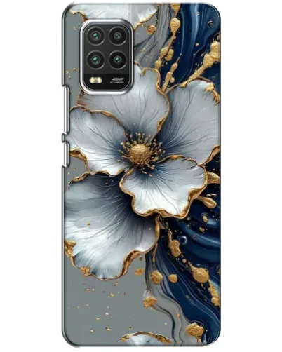 Чехол для Xiaomi Mi 10 Lite с картинкой «Белый цветок и золотой флюид» Чехол для Xiaomi Mi 10 Lite с картинкой «Белый цветок и золотой флюид»
