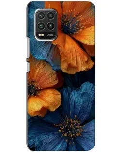 Чехол для Xiaomi Mi 10 Lite с картинкой «Яркая сине-оранжевая флора» Чехол для Xiaomi Mi 10 Lite с картинкой «Яркая сине-оранжевая флора»