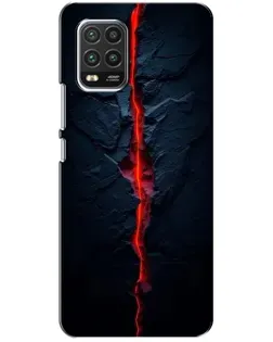 Чехол для Xiaomi Mi 10 Lite с картинкой «Kрасная лавовая трещина»