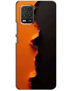 Чехол для Xiaomi Mi 10 Lite с картинкой «Оранжевый разлом»
