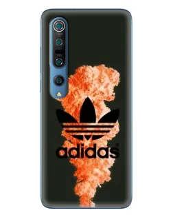 Чохол для Xiaomi Mi 10 Pro з картинкою «Помаранчевий дим Adidas»