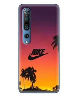 Чехол для Xiaomi Mi 10 Pro с картинкой «Nike на закате солнца»