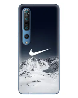 Чехол для Xiaomi Mi 10 Pro с картинкой «Nike — зимние горы»
