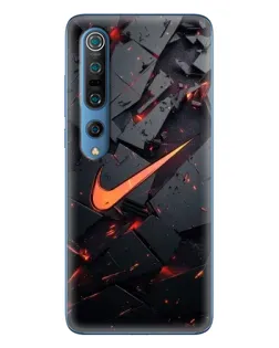 Чехол для Xiaomi Mi 10 Pro с картинкой «Nike — эффект разломов»