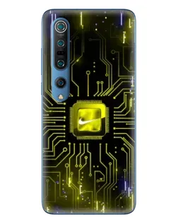 Чехол для Xiaomi Mi 10 Pro с картинкой «Nike — золотая искра»