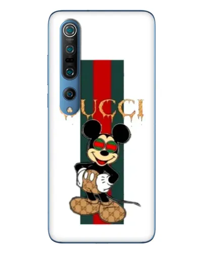 Чехол для Xiaomi Mi 10 Pro с картинкой «Микки Маус Gucci — полосы»