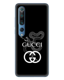 Чехол для Xiaomi Mi 10 Pro с картинкой «Gucci — серебряная змея»